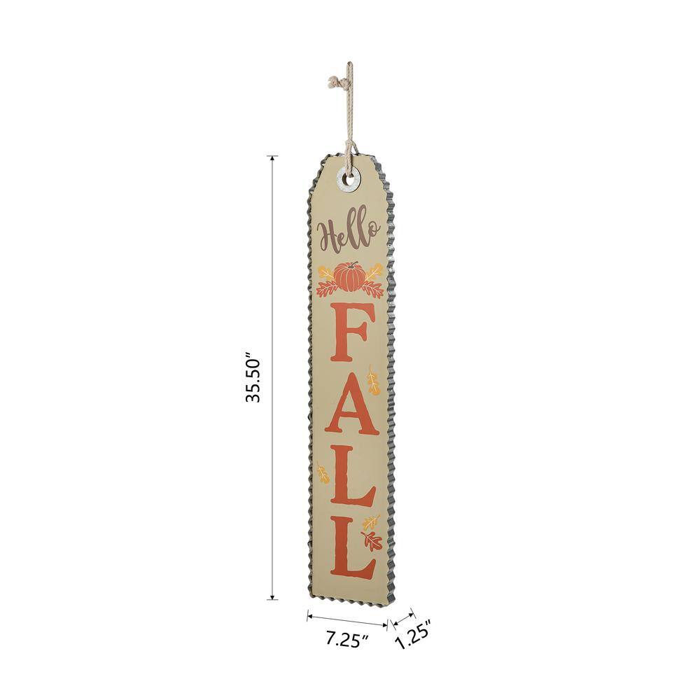 Glitzhome 35.5 in. H Fall Harvest and Thanksgiving Double Sided Wooden Tag Porch Sign