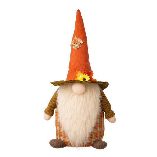 Glitzhome 24 in. H Fall Fabric Gnome Standing Decor