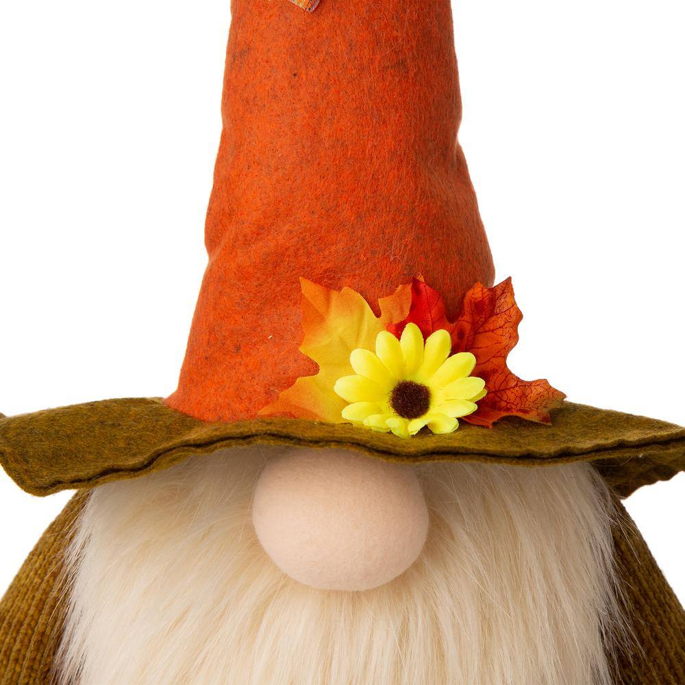 Glitzhome 24 in. H Fall Fabric Gnome Standing Decor