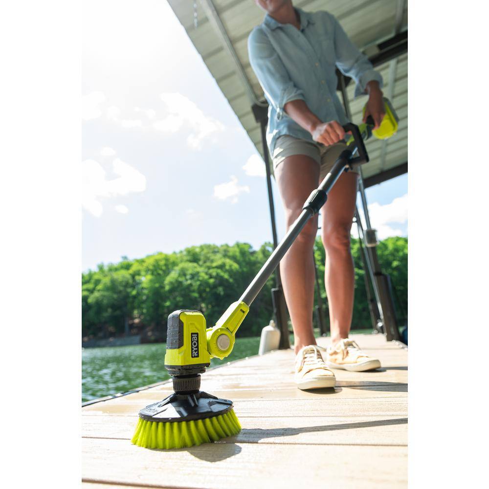 RYOBI ONE+ 18V Cordless Telescoping Power Scrubber (Tool Only)