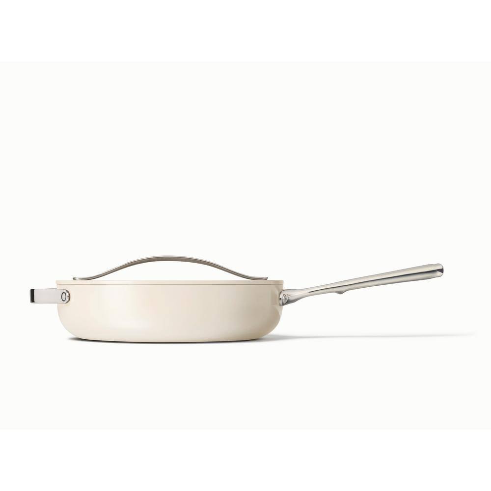 CARAWAY HOME 3 qt. Ceramic Nonstick Saute Pan in Cream