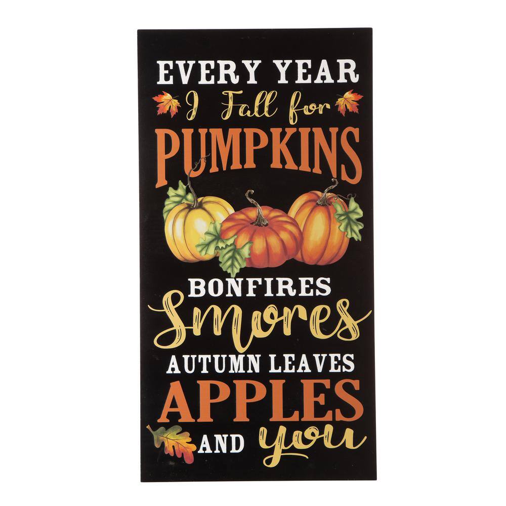 Glitzhome 36 in. Wooden Easel Porch Sign, with 2 Changeable Double Sided Sign Board (Fall & Christmas)