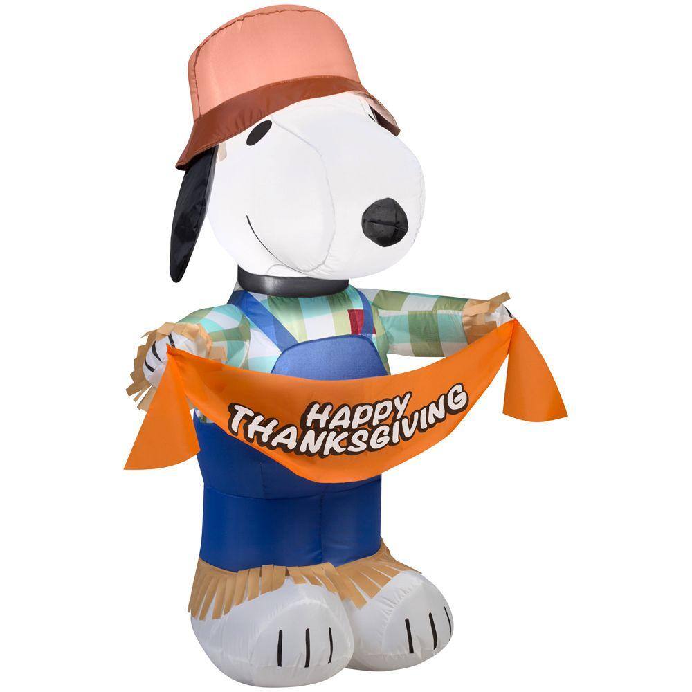 Gemmy 3.5 ft. H Inflatable Snoopy as Scarecrow