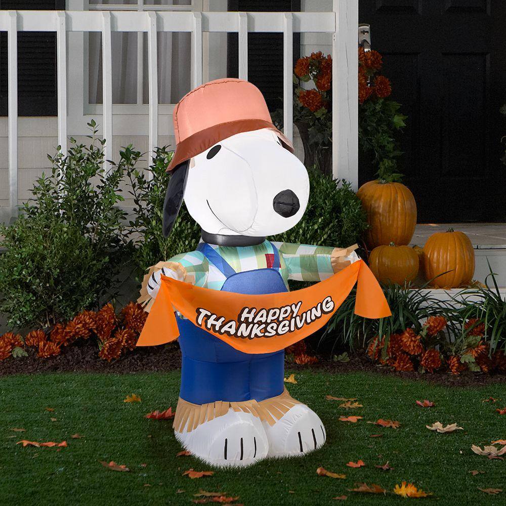 Gemmy 3.5 ft. H Inflatable Snoopy as Scarecrow