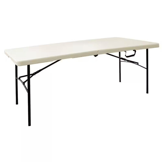 HDX  6 ft. Earth Tan Folding Resin Table