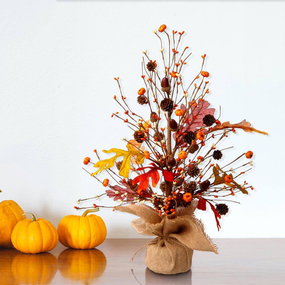 Glitzhome 20 in. H Harvest Table Tree Decor