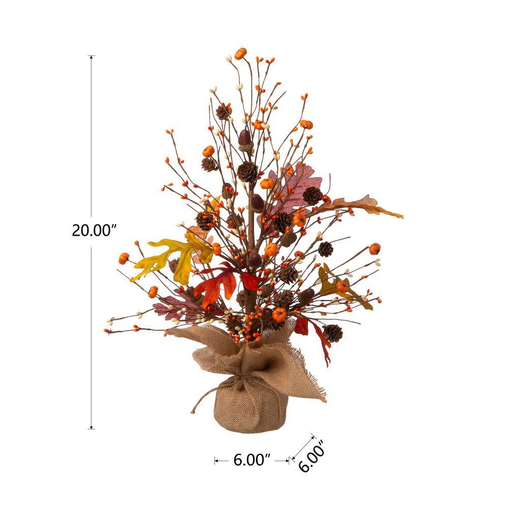 Glitzhome 20 in. H Harvest Table Tree Decor