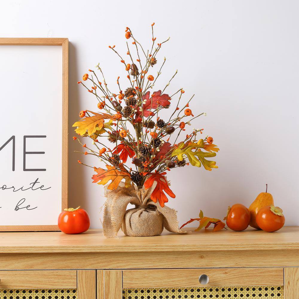 Glitzhome 20 in. H Harvest Table Tree Decor