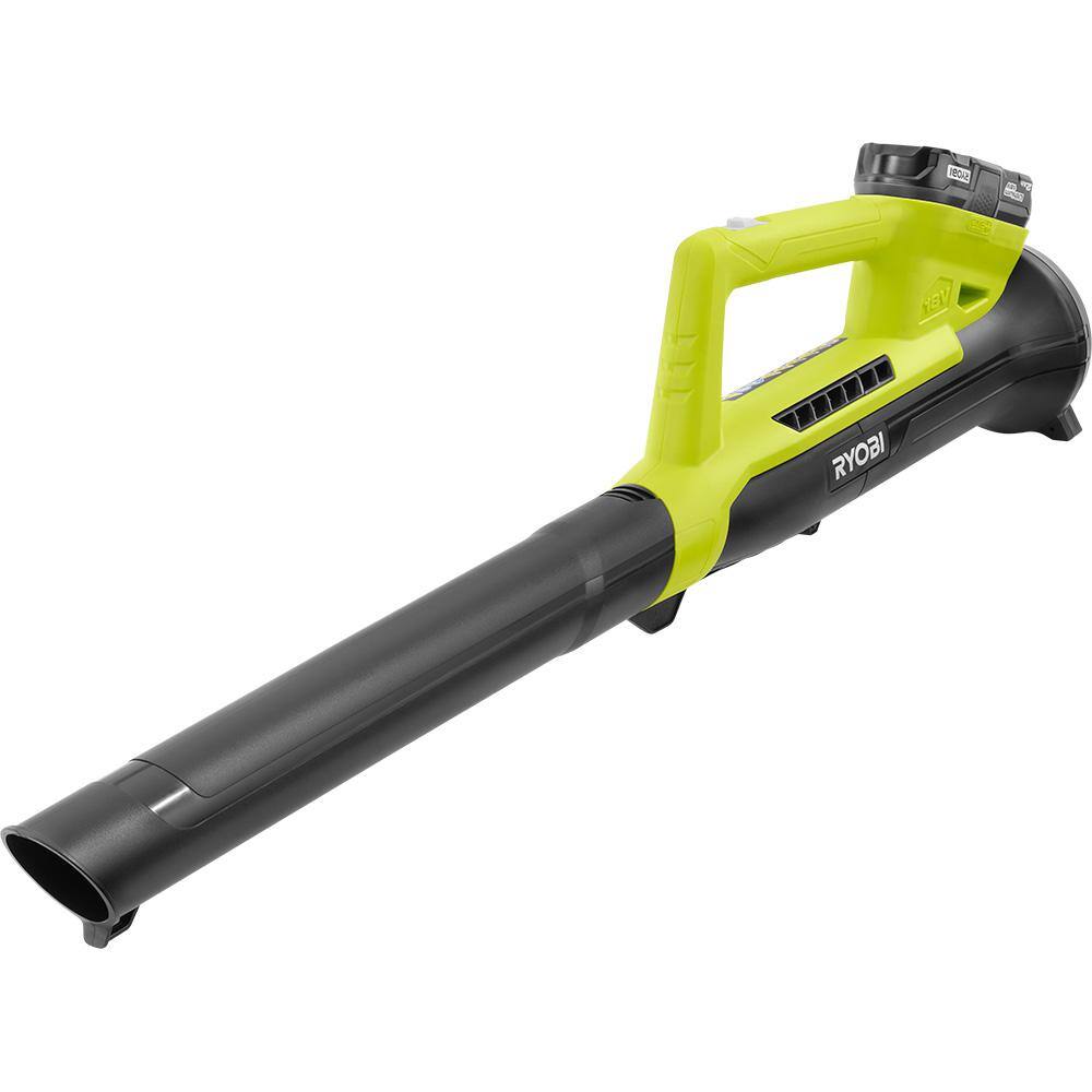 RYOBI ONE+ 18V 90 MPH 200 CFM Cordless Battery Leaf Blower/Sweeper with 2.0 Ah Battery and Charger