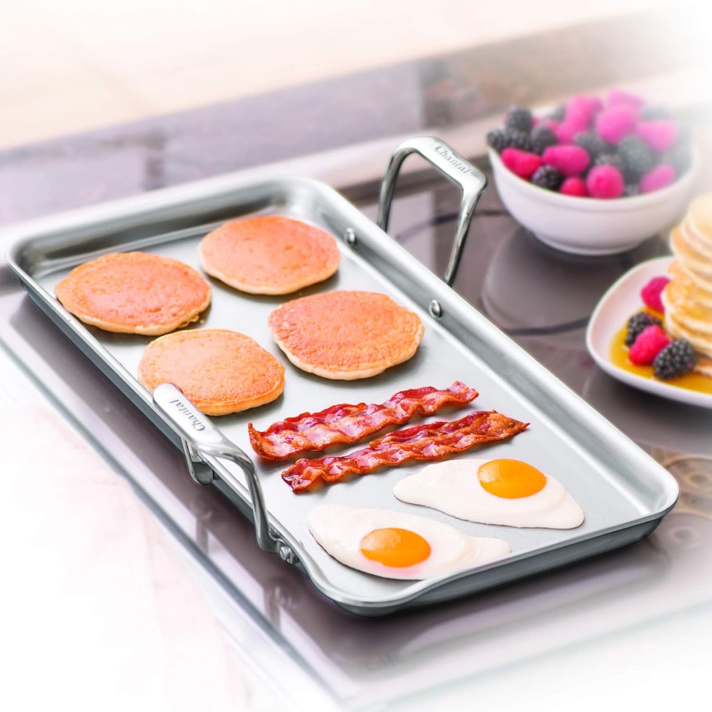 Chantal 21 Supreme 19 in. Stainless Steel Tri-Ply Griddle