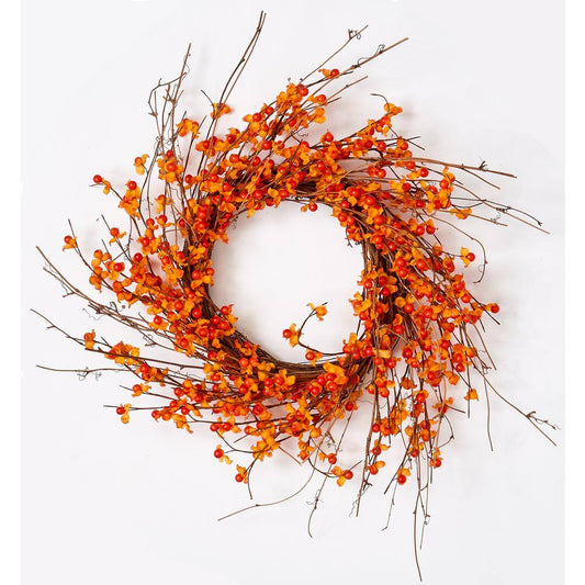 20 in. Artificial Bittersweet Wreath on Natural Twig Base