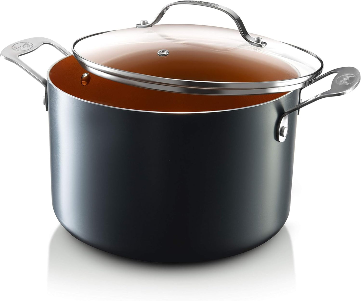 Gotham Steel 7 Qt. Aluminum Non-Stick Ti-Ceramic Stock Pot with Glass Lid