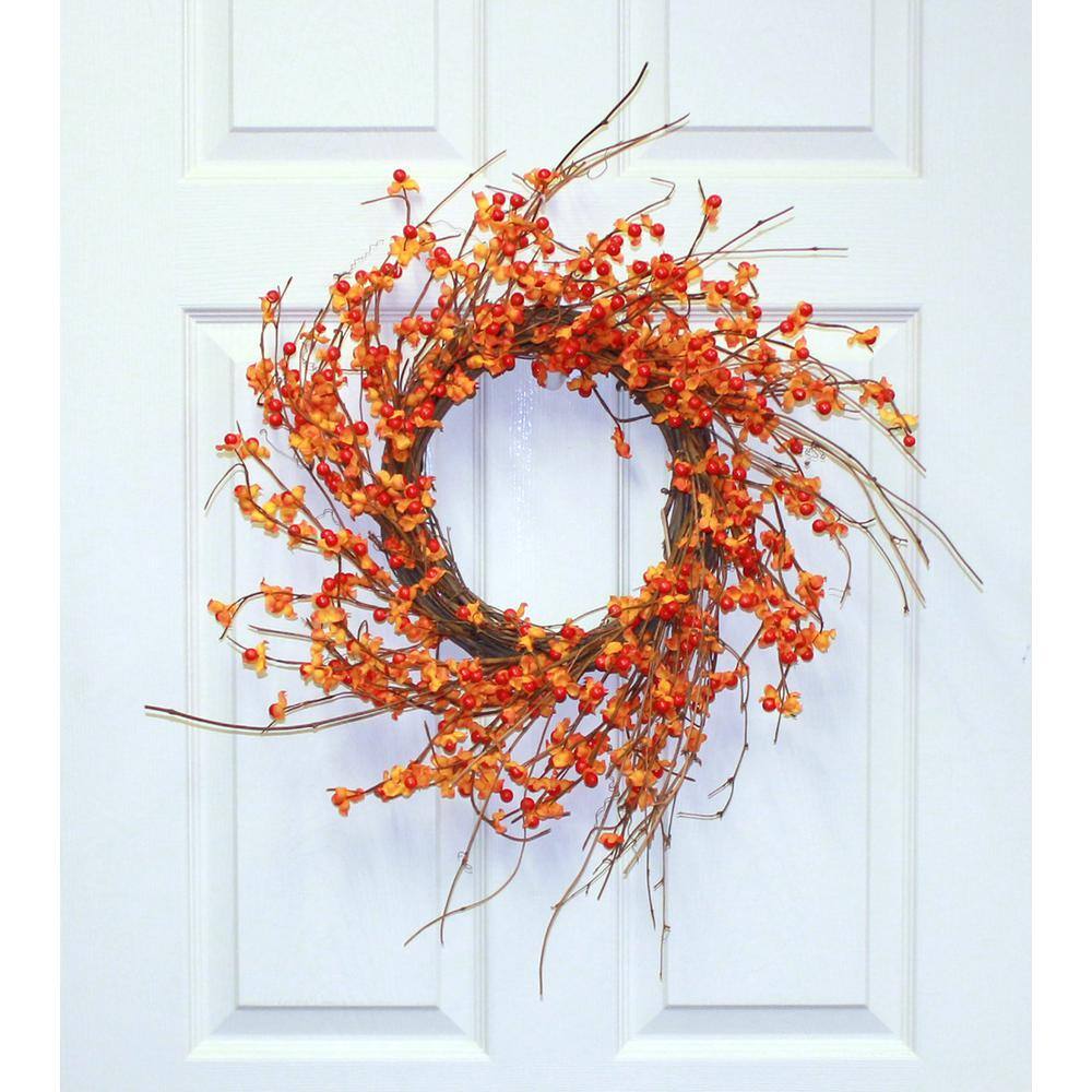 20 in. Artificial Bittersweet Wreath on Natural Twig Base