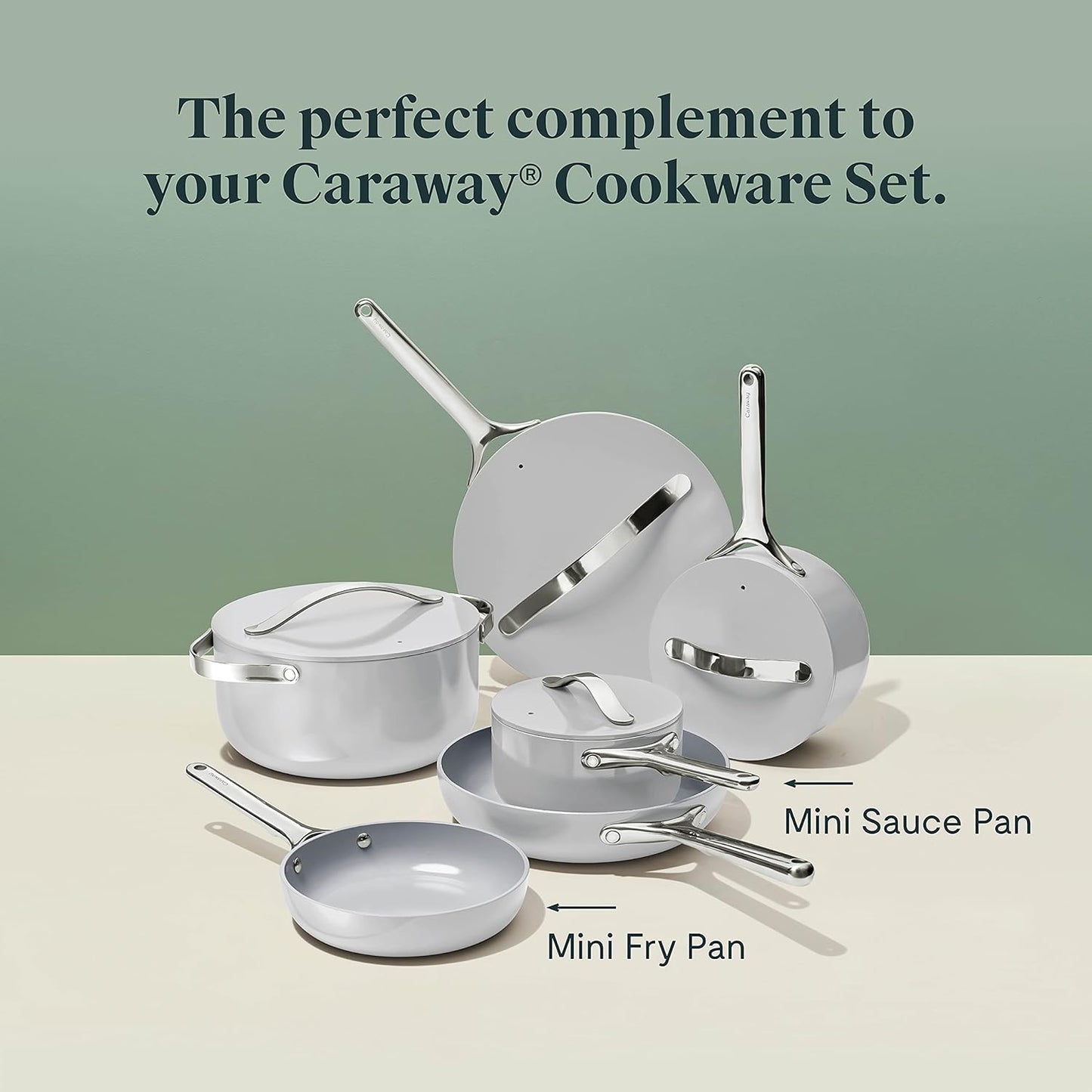 CARAWAY HOME 1.75 qt. Ceramic Non-Stick Sauce Pan in Gray