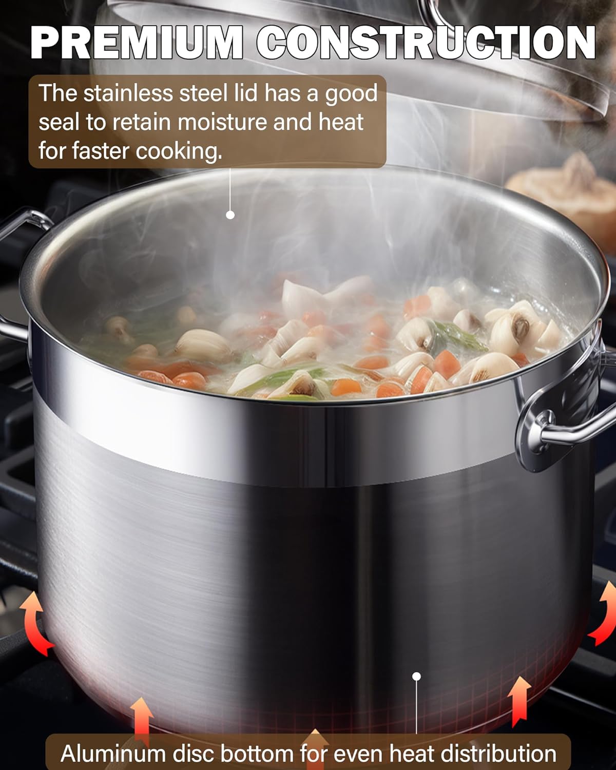 Cooks Standard Professional Grade 30 qt. Stainless Steel Stockpot with Lid