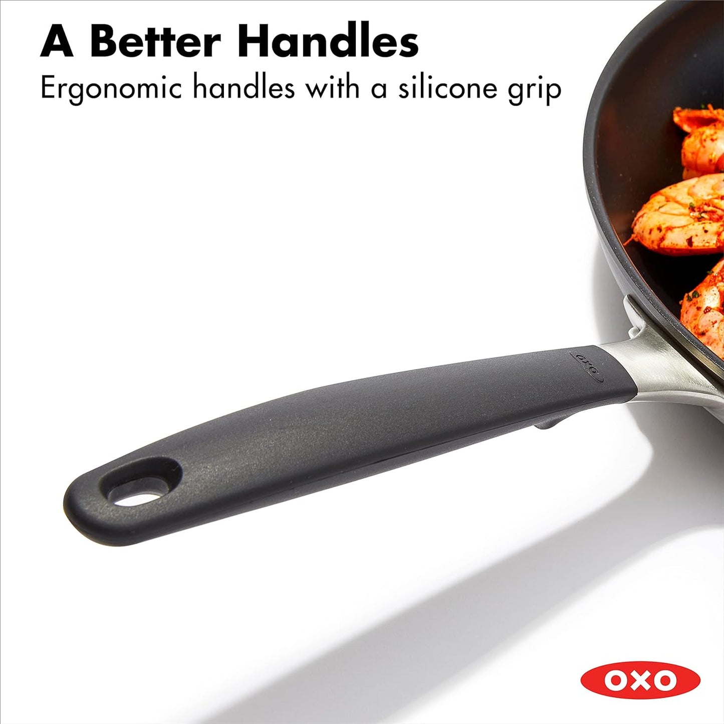 OXO Good Grips Nonstick 3-Piece Hard-Anodized Aluminum Frying Pan Set