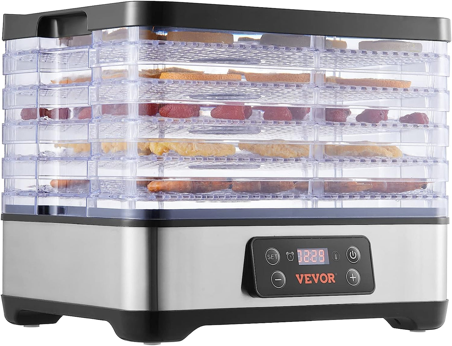 VEVOR Food Dehydrator Machine 5-Tray Fruit Black Dehydrator 300W Electric Food Dryer