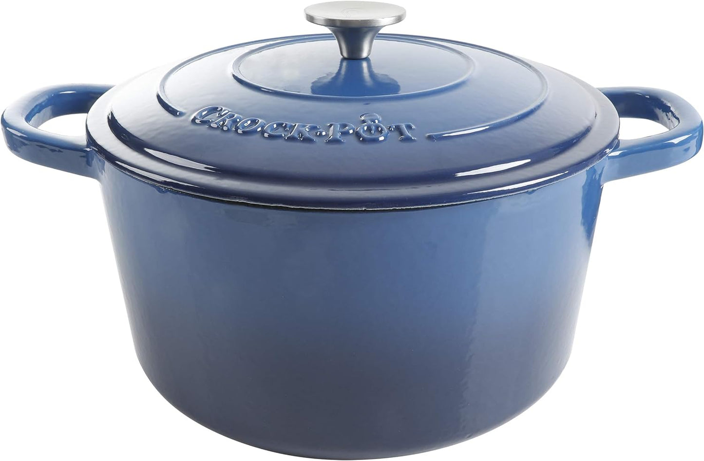 Crock-Pot Artisan 7 qt. Round Cast Iron Nonstick Dutch Oven in Sapphire Blue with Lid