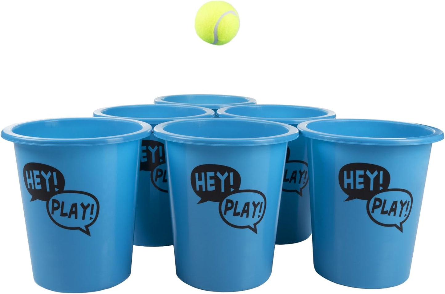 Trademark Games Giant Red and Blue Yard Pong Game for Whole Family with 12 Buckets, 2 Balls and Carrying Tote