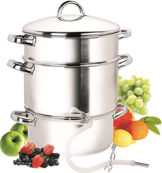 Cook N Home 28cm 11 qt. Stainless Steel Fruit Juicer Steamer Multipot Silver