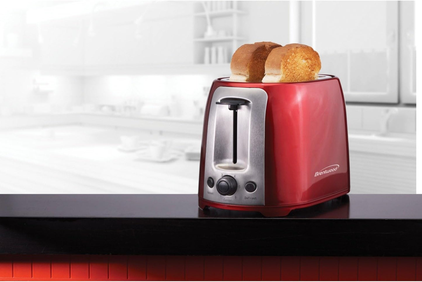 Brentwood Appliances 2-Slice Red Extra-Wide Slot Toaster