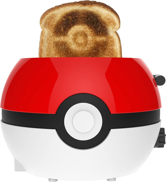 Uncanny Brands Red and White Pokemon Pokeball Two-Slice Toaster