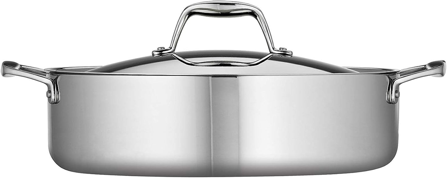 Tramontina Gourmet Tri-Ply Clad 6 qt. Covered Stainless Steel Braiser