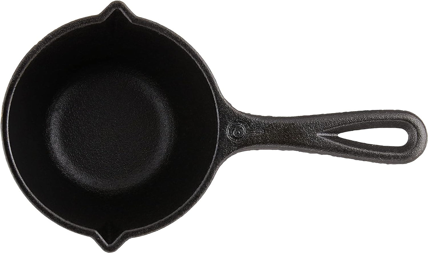 Lodge 0.5 qt. Cast Iron Melting Pot in Black with Silicone Brush