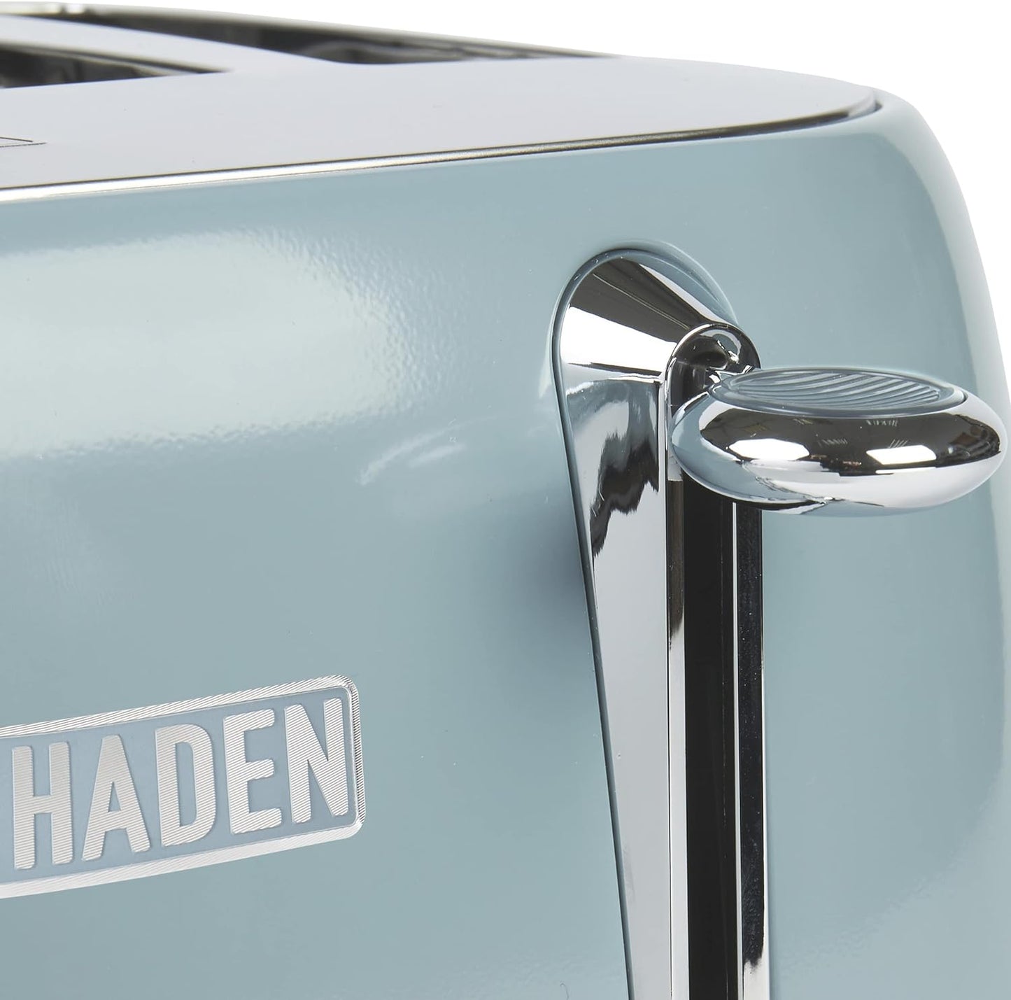 HADEN Brighton 1500-Watt 4-Slice Wide Slot Skye Blue Toaster with Removable Crumb Tray and Adjustable Settings