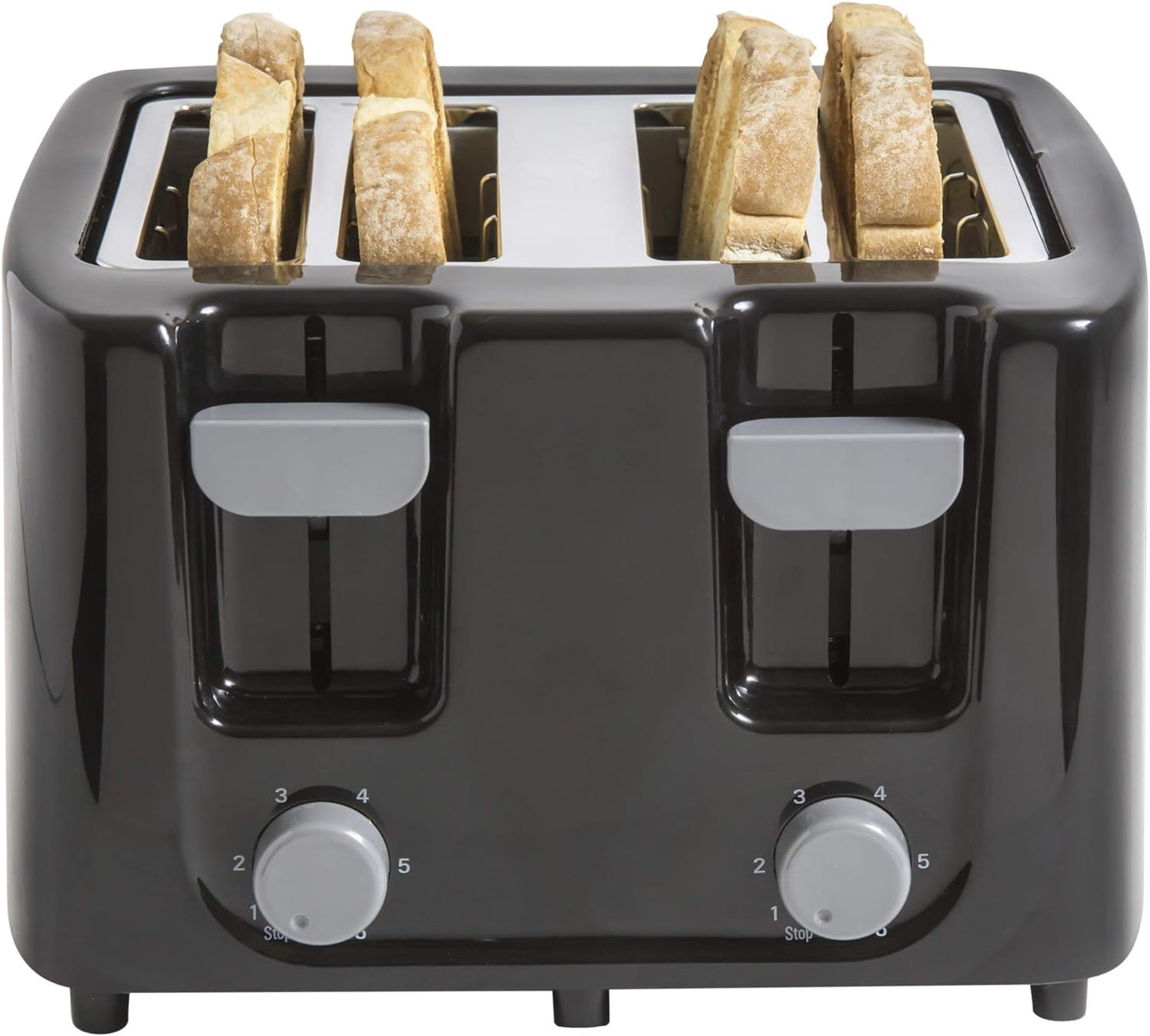 Continental 4-Slice Black Toaster with Cool-Touch Exterior