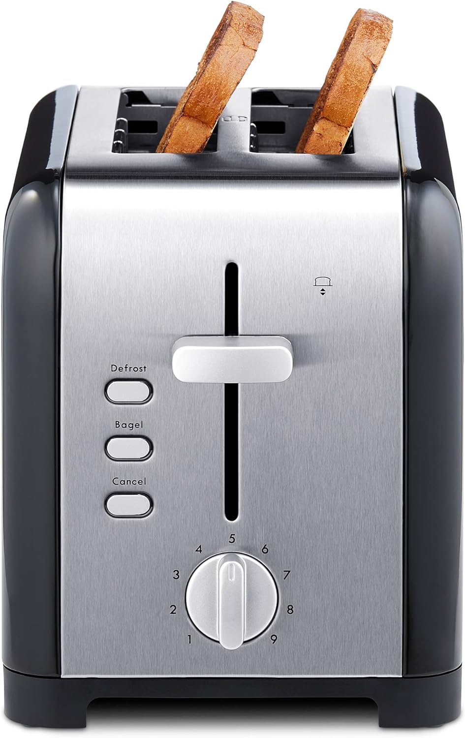 KENMORE 2-Slice Toaster, BlackStainless Steel, Extra Wide Slots, Bagel, Defrost, 9 Shade Settings