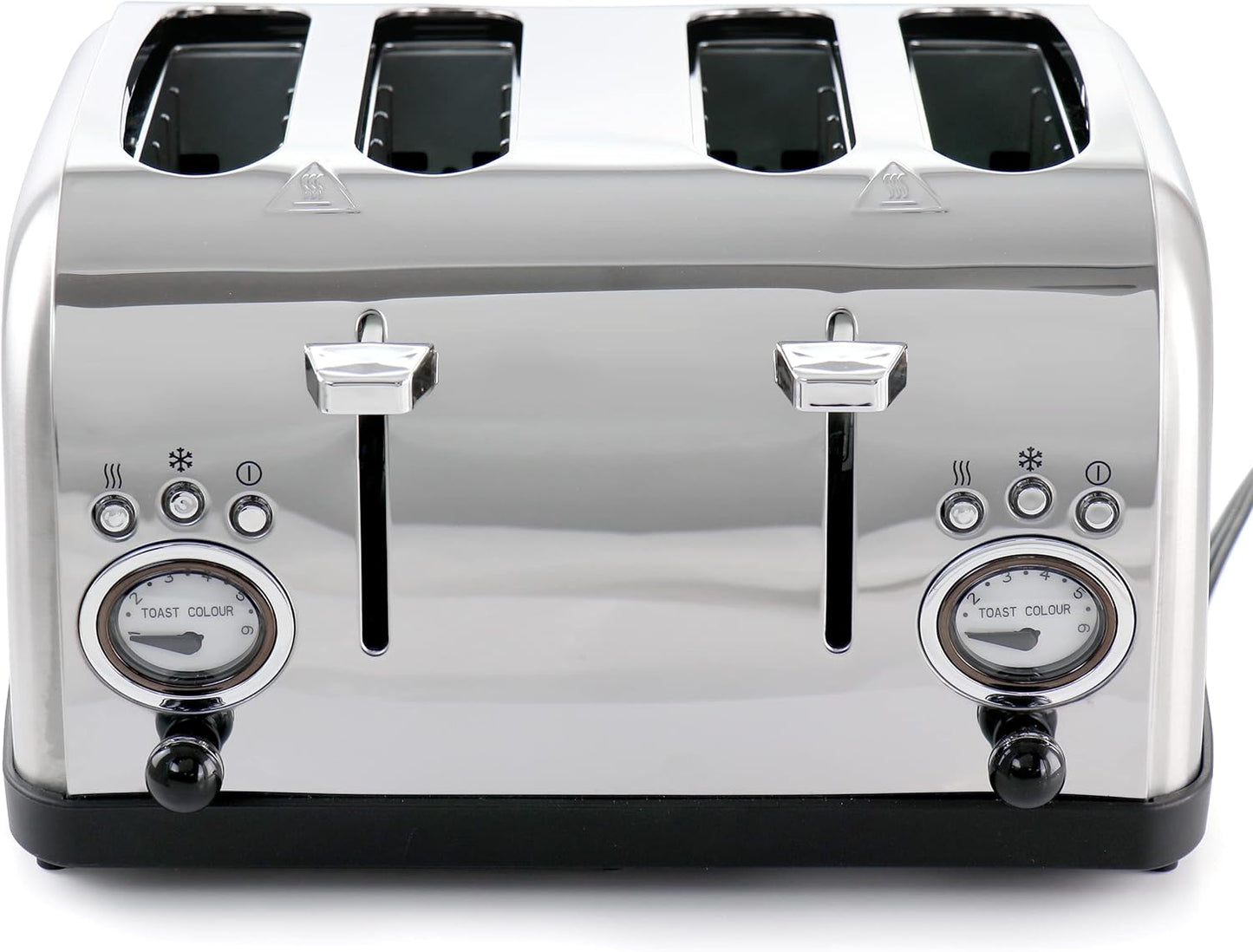 MegaChef 4-Slice Wide Slot Toaster With Variable Browning in Silver