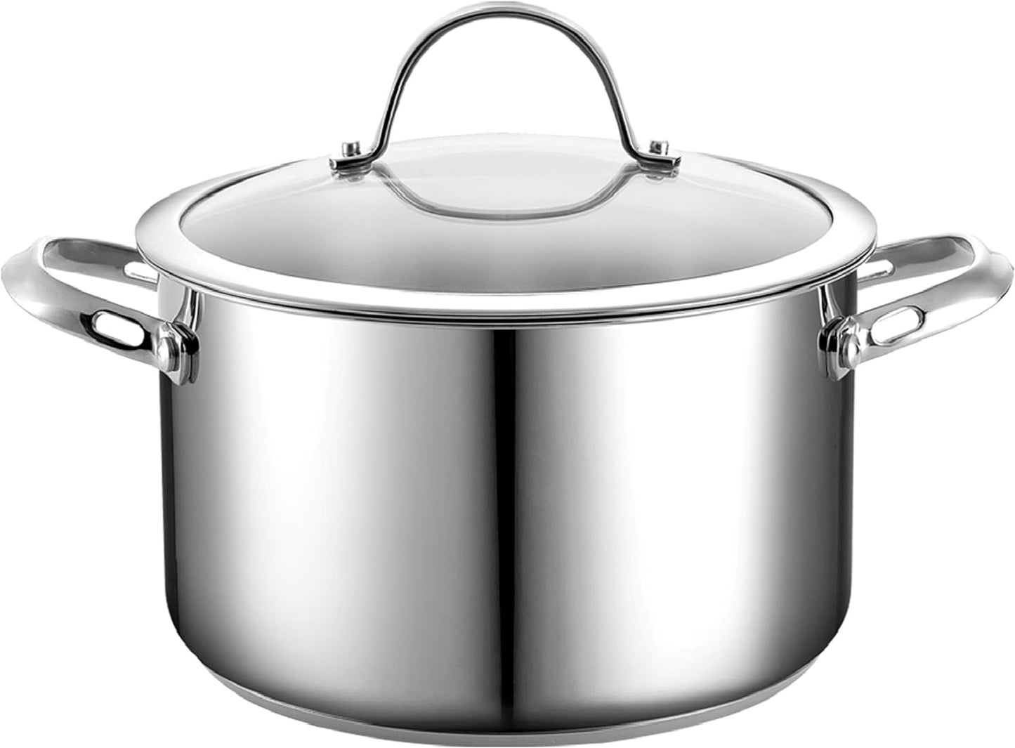 Cooks Standard Classic 6 qt. Stainless Steel Stock Pot with Glass Lid