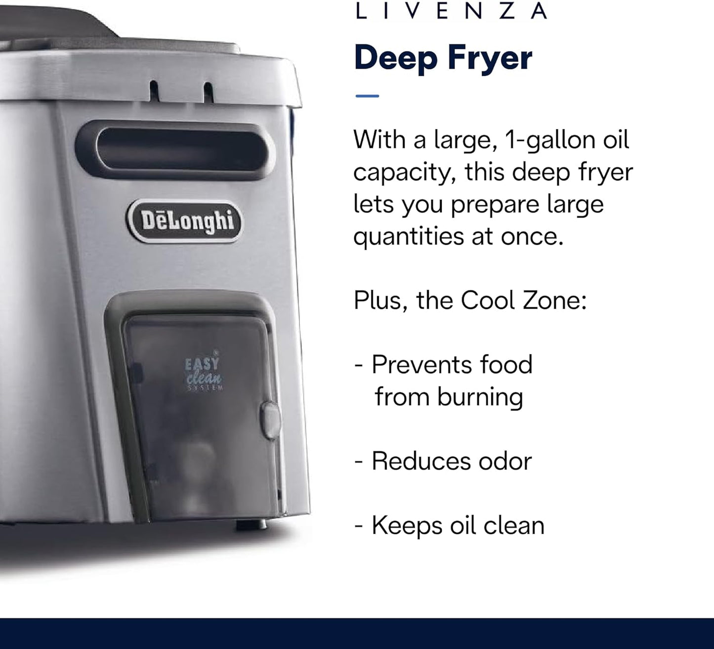 DeLonghi Livenza Dual Zone Digital 4.5L Stainless Steel Deep Fryer with Easy Clean Drain System