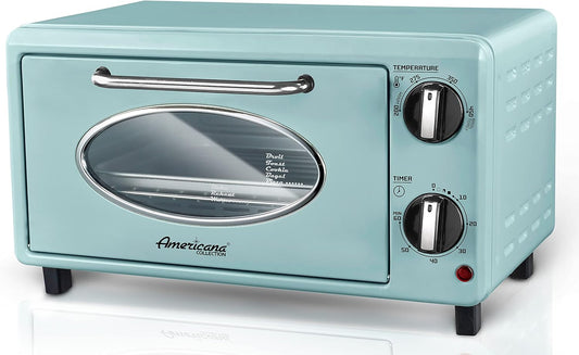 Americana Elite Collection Retro 2-Slice Toaster Oven, Mint