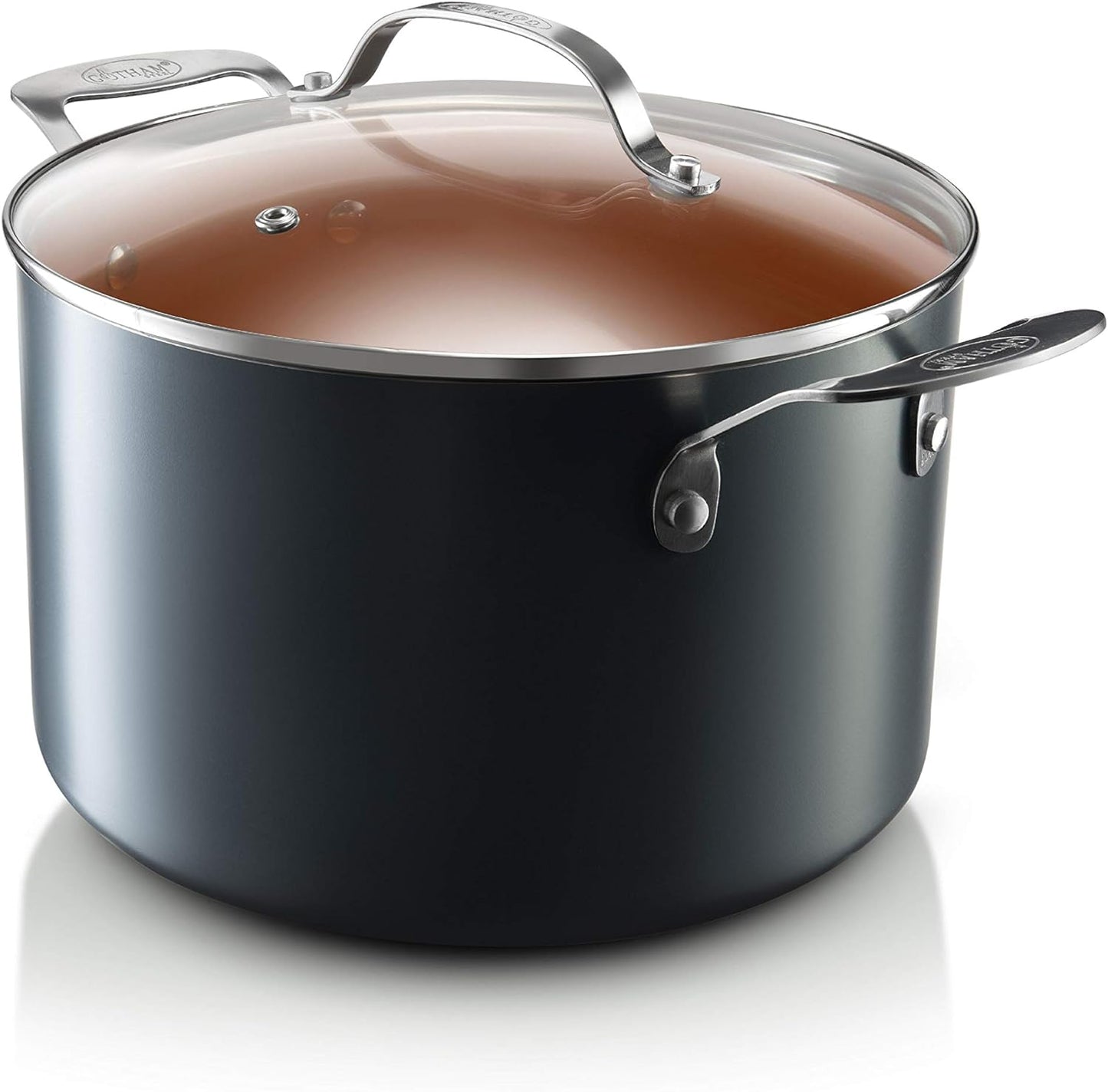 Gotham Steel 7 Qt. Aluminum Non-Stick Ti-Ceramic Stock Pot with Glass Lid