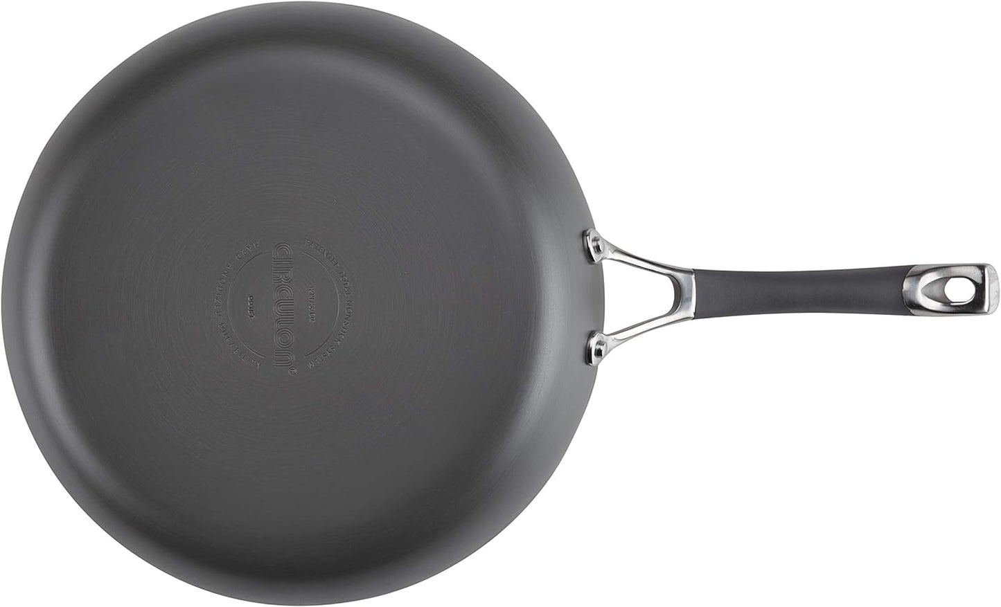 Circulon Elementum 12 in. Hard-Anodized Aluminum Nonstick Deep-Frying Pan in Gray with Lid