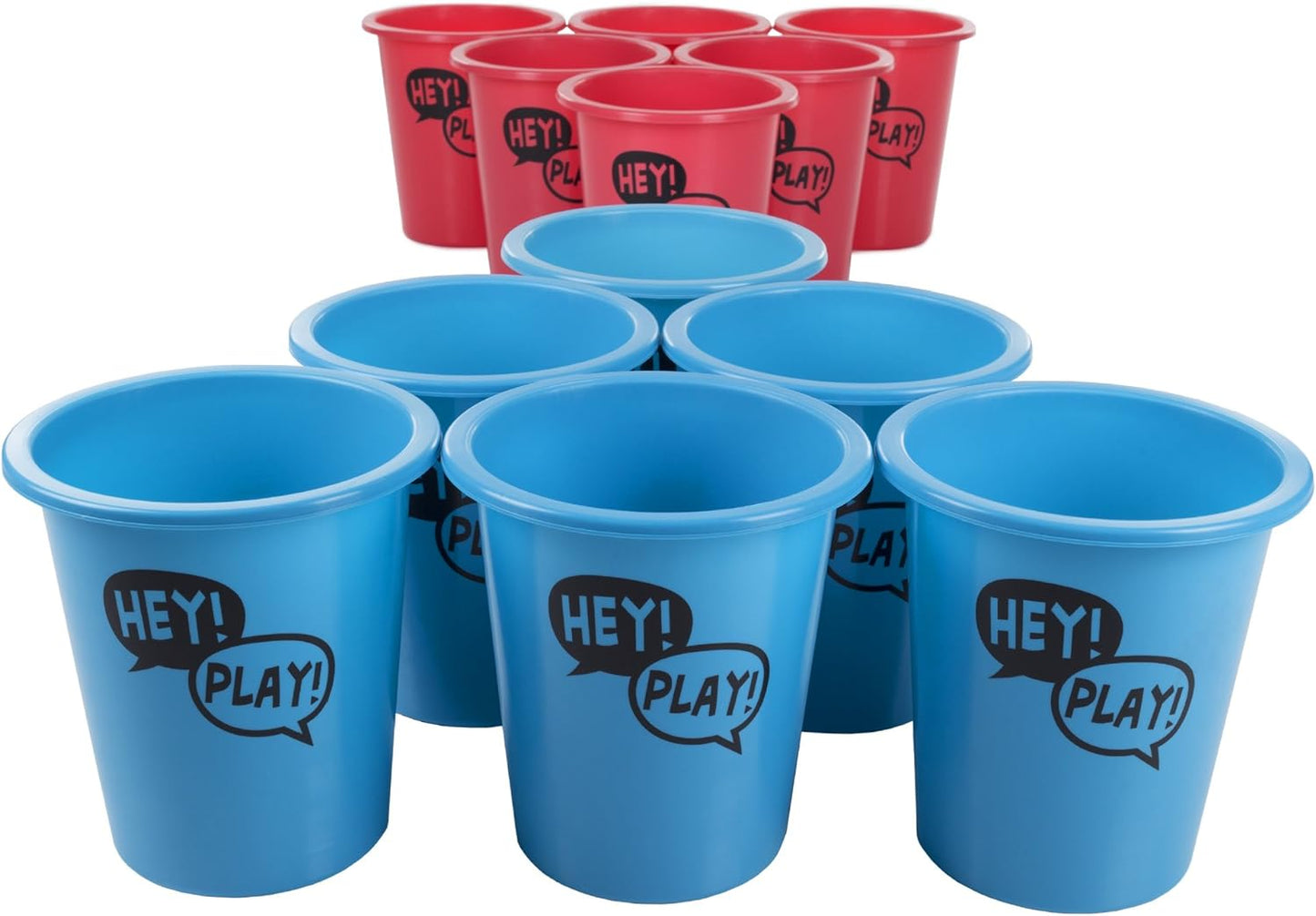 Trademark Games Giant Red and Blue Yard Pong Game for Whole Family with 12 Buckets, 2 Balls and Carrying Tote