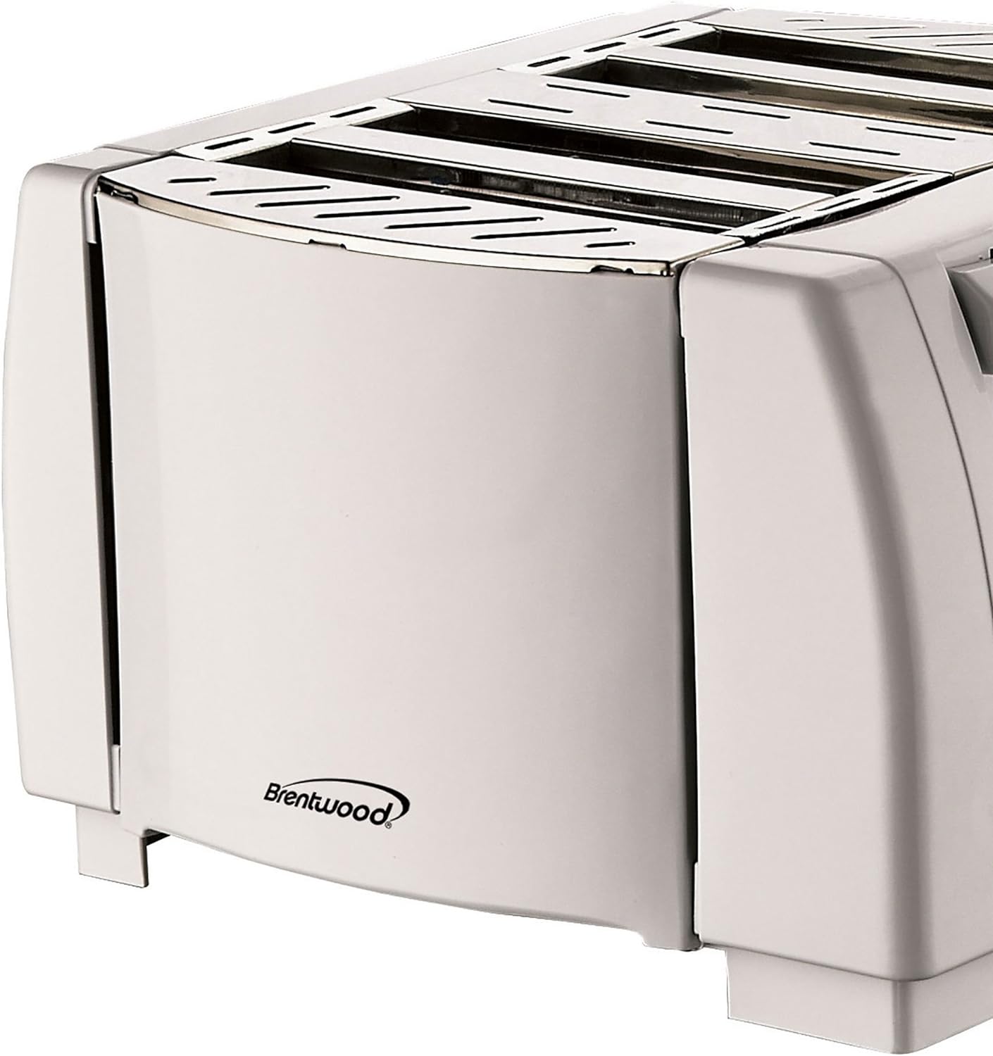 Brentwood Appliances 4-Slice White Toaster with Cool-Touch Exterior