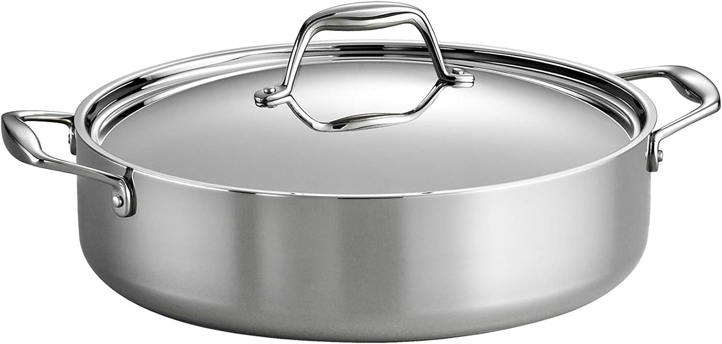 Tramontina Gourmet Tri-Ply Clad 6 qt. Covered Stainless Steel Braiser