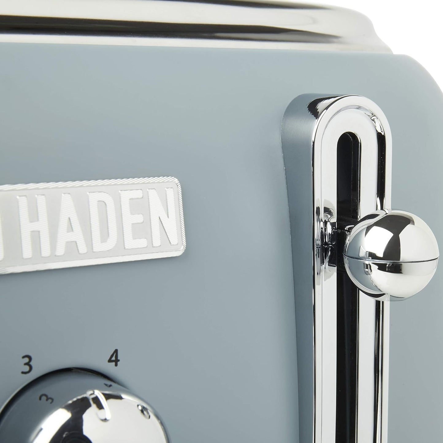 HADEN Highclere 4-Slice, Wide Slot Pool Blue Retro Toaster with Removable Crumb Tray and Adjustable Settings