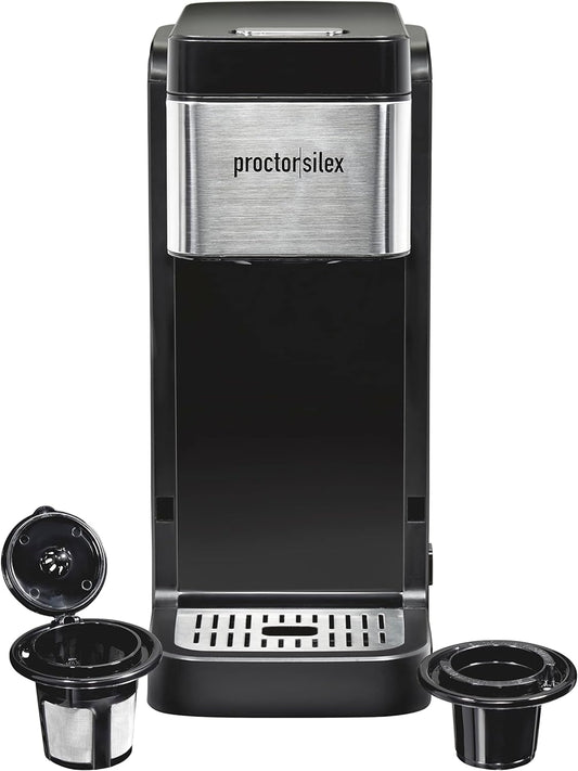 Proctor Silex 1-Cup Black and Stainless Steel Drip Coffee Maker with 40 oz. Reservoir