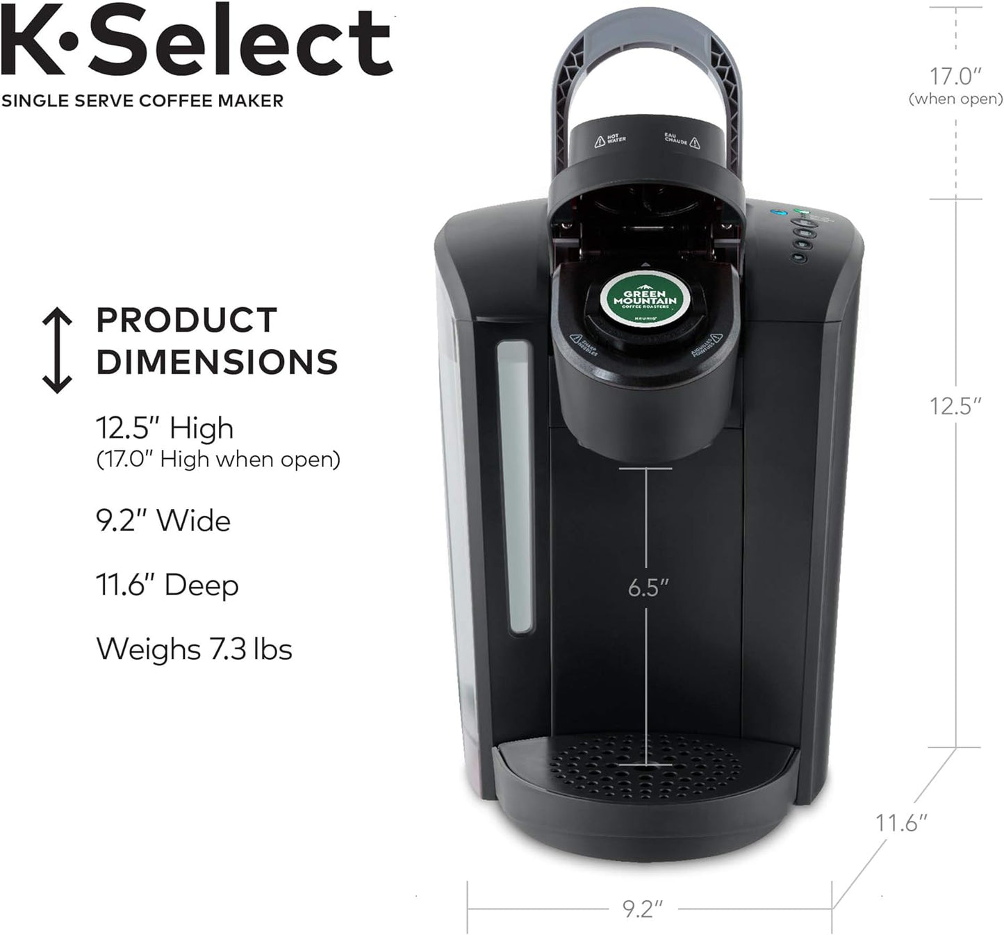 Keurig K-Select Matte Black Single Serve Coffee Maker with Automatic Shut-Off