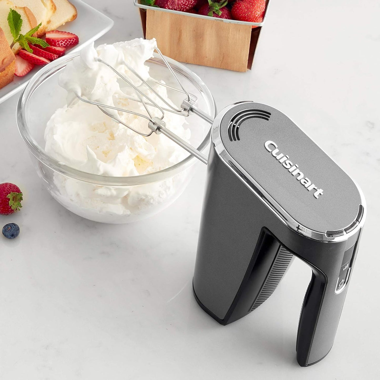 Cuisinart Evolution X 5-Speed Silver Rechargeable Cordless Hand Mixer with Recipes and Instruction Book