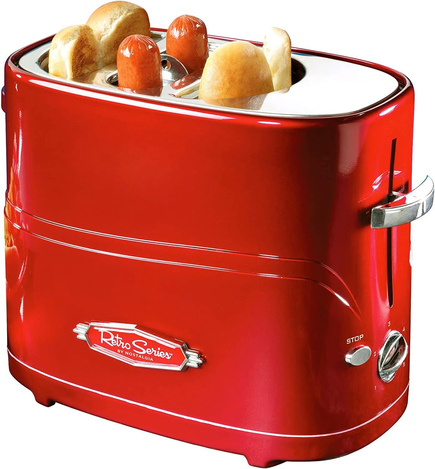 Nostalgia Pop-Up 2-Hot Dog and Bun Toaster With Mini Tongs