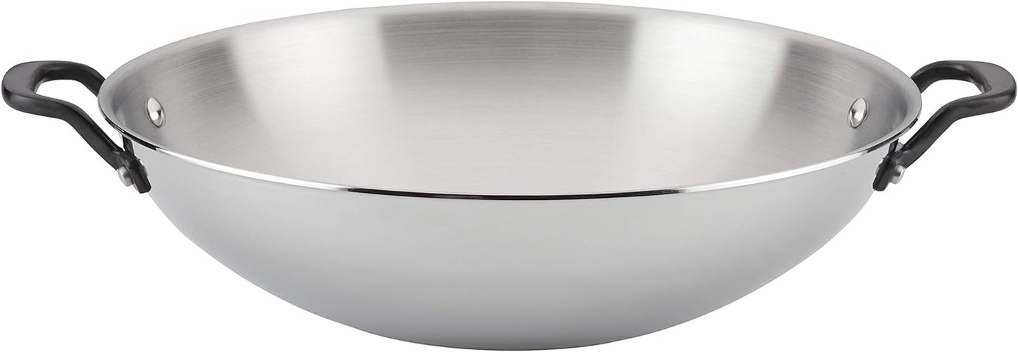 KitchenAid 5-Ply Clad 15 in. Polished Stainless Steel Wok