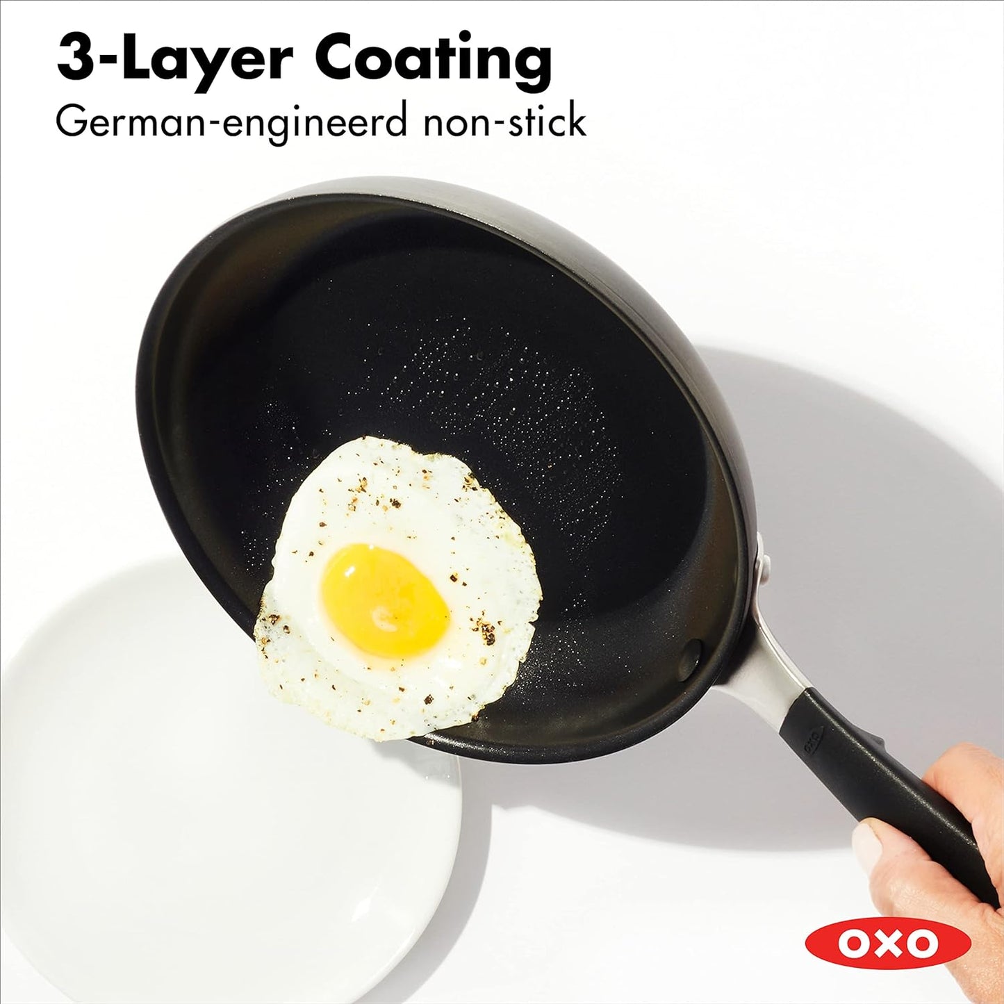 OXO Good Grips Nonstick 3-Piece Hard-Anodized Aluminum Frying Pan Set