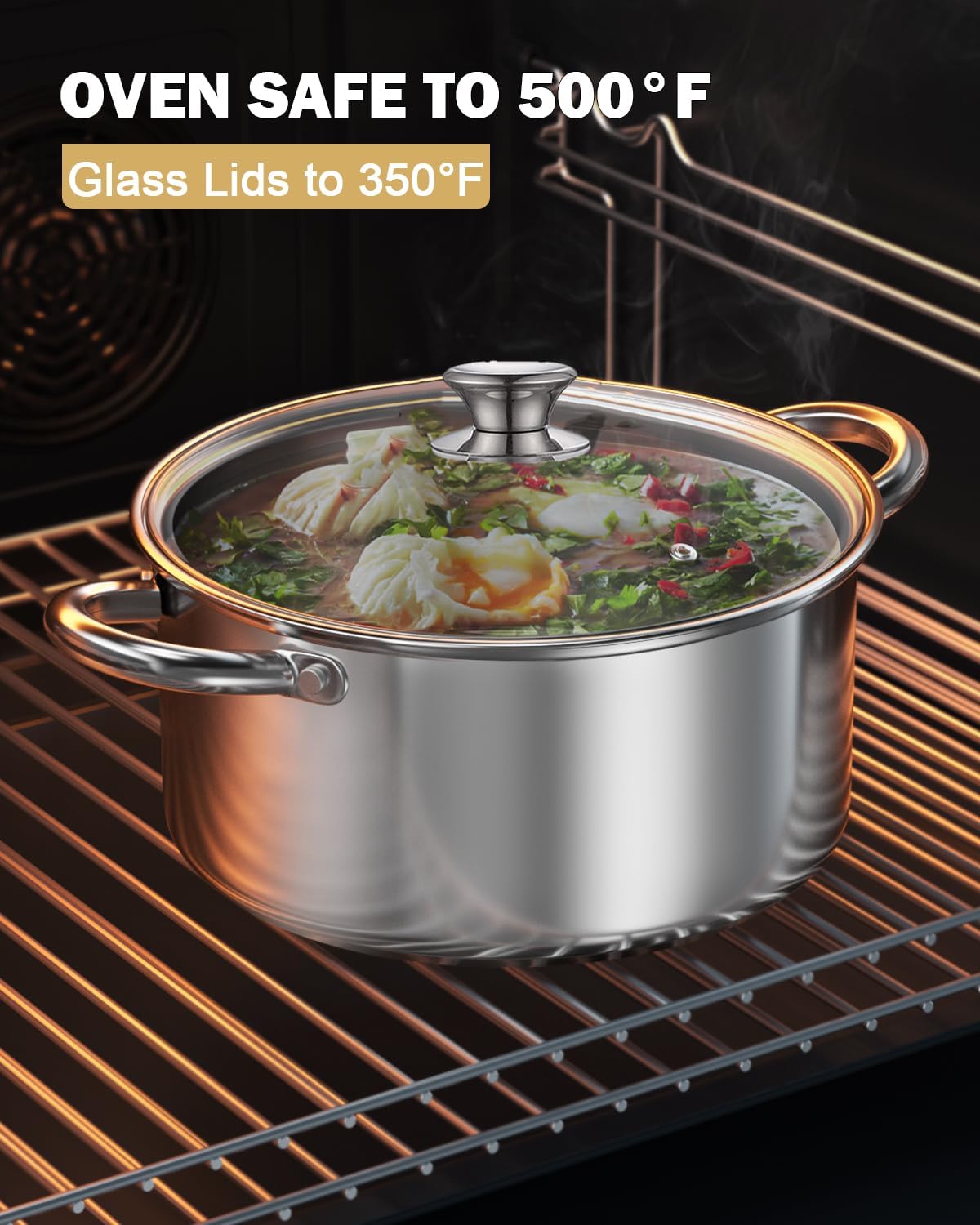 Cook N Home Stainless Steel 4-Piece 8 Qt. Pasta Cooker Steamer Multi-Pots