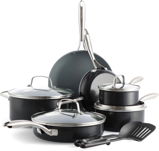 GreenPan 12-Piece Swift Healthy Ceramic Nonstick Aluminum Cookware Set