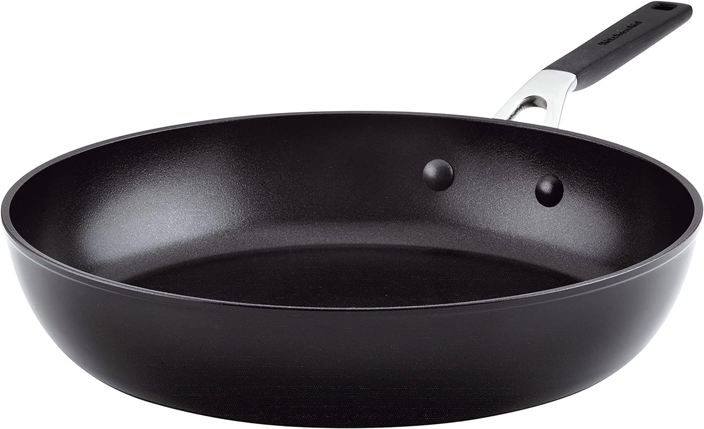 KitchenAid Hard Anodized Nonstick 12 .5 in. Hard Anodized Aluminum Frying Pan in Onyx